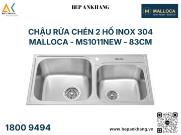 Chậu Rửa Chén 2 Hộc Malloca Inox 304 MS1011NEW - Made in Trung Quốc